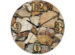 Artland Wanduhr »Braune Steinwand«, wahlweise mit Quarz- oder Funkuhrwerk, lautlos ohne Tickgeräusche