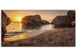 Artland Wandbild »Sonnenuntergang und Strand«, Strand, (1 St.), als Alubild, Outdoorbild, Leinwandbild, Poster, Wandaufkleber