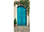 Artland Wandbild »Blaue Tür mit Kletterrosen«, Fenster & Türen, (1 St.), als Alubild, Outdoorbild, Leinwandbild, Poster,...
