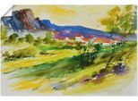 Artland Wandbild »Landschaft und Wohnhäuser«, Wiesen & Bäume, (1 St.), als Leinwandbild, Poster in verschied. Grössen