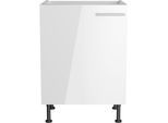 Spülenschrank OPTIFIT "Klara", weiss (weiß lackiert, weiß), B:60cm H:87cm T:58,4cm, Spanplatte, Schränke, Spülenschrank, Breite 60 cm