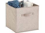 Zeller Present Aufbewahrungsbox "Stripes" faltbar, Vlies, beige