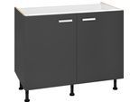 Spülenschrank OPTIFIT "Parma", grau (anthrazit), B:100cm H:87cm T:58,4cm, Holzwerkstoff, Schränke, Spülenschrank, Breite 100 cm