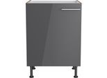 Spülenschrank OPTIFIT "Klara", schwarz (anthrazit, wildeiche), B:60cm H:87cm T:58,4cm, Spanplatte, Schränke, Spülenschrank, Breite 60 cm