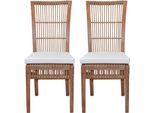 Rattanstuhl HOME AFFAIRE, braun, B:45cm H:104cm T:60cm, Rattan, Stühle, Rattanstuhl, Handarbeit aus Rattan (2er-Set)
