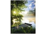 Artland Wandbild »Angelsteg am Morgen«, Gewässer, (1 St.), als Alubild, Outdoorbild, Leinwandbild, Poster, Wandaufkleber