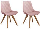 Home affaire Schalenstuhl »Bratislava«, (Set), 2 St., Samtvelours, Gestell Eiche massiv geölt, Easy Care-Stoff