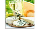 Artland Glasbild »Käse & Wein«, Lebensmittel, (1 St.), in verschiedenen Grössen