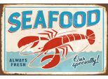 queence Metallbild »SEAFOOD«, Restaurant & Cafés, Blechschilder