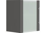 Glashängeschrank WIHO KÜCHEN "Unna", grau (front und korpus: anthrazit), B:50cm H:56,5cm T:35cm, Schränke, Glashängeschrank, Front mit Glaseinsatz