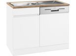 Spülenschrank OPTIFIT "Roth", grau (weiß, weiß, wildeichefarben), B:110cm H:88cm T:60cm, Schränke, Spülenschrank, Breite 110 cm