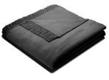 Wohndecke BIEDERLACK "Unicolour Franse", grau (anthrazit), B:150cm L:200cm, Baumwolle, Polyacryl, Polyester, Wohndecken, Wohndecke, in vielen Farben, Kuscheldecke