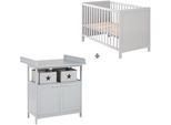 roba® Babymöbel-Set »Hamburg«, (Spar-Set, 2 St., Kinderbett, Wickelkommode), mit Kinderbett und Wickelkommode mit 2 Türen