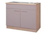 Spülenschrank WIHO KÜCHEN "Montana", braun (front und korpus: trüffel, arbeitsplatte: sonoma eiche), B:100cm H:85cm T:60cm, Schränke, Spülenschrank, 100 cm breit