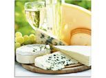 Artland Glasbild »Käse & Wein«, Lebensmittel, (1 St.), in verschiedenen Grössen