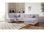 Wohnlandschaft SIT & MORE "Clio U-Form", silber, B:319cm H:89cm T:190cm, Sofas, Wohnlandschaft, wahlweise mit Bettfunktion und Bettkasten, inklusive Federkern
