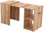 Schreibtisch HELVETIA "Smart" Tische Gr. B/H/T: 60 cm x 75 cm x 41,5 cm, braun (eiche grand natural) Schreibtische platzsparende Kommode ausziehbar zu einem kompletten Arbeitsplatz