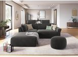 Ecksofa SIT & MORE "Cadabra L-Form", grau (anthrazit), B:243cm H:80cm T:198cm, Samtoptik (100% Polyester);Soft clean (98% Polyester, 2% Polyamid);Struktur fein (100% Polyester), Sofas, Ecksofa, Breite 243 cm, inklusive Sitztiefenverstellung