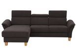 Ecksofa HOME AFFAIRE "Conville L-Form", grau (fango), B:256cm H:84cm T:167cm, 100% Polyester, Sofas, Ecksofa, Federkern, wahlweise mit Bettfunktion und Bettkasten bzw. Stauraum