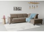 Ecksofa SIT & MORE "Sinatra L-Form", grau (taupe), B:251cm H:85cm T:220cm, 90% Polyester, 10% Polyamid, Sofas, Ecksofa, mit Ottomane, optional mit Kopfteilverstellung und Armteilfunktion