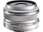 OLYMPUS Weitwinkelobjektiv "M.ZUIKO DIGITAL 17 mm" Objektive passend für Olympus & OM SYSTEM MFT Kameras silberfarben Weitwinkelobjektiv