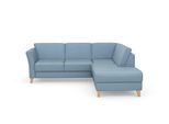 Ecksofa SIT & MORE "Visby L-Form", blau (hellblau), B:248cm H:87cm T:213cm, Sofas, Ecksofa, Wahlweise mit Bettfunktion und Stauraum, frei im Raum stellbar