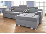 Ecksofa SIT & MORE "Andiamo L-Form", grau, B:270cm H:93cm T:165cm, Kunstleder SOFTLUX;Luxus-Microfaser ALTARA NUBUCK (100% Polyester);Struktur ( 100% Polyester), Sofas, Ecksofa, wahlweise mit Bettfunktion, inklusive Kopfteilverstellung