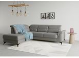 Ecksofa SIT & MORE "Sinatra L-Form", grau (steel), B:251cm H:85cm T:220cm, 100% Polyester, Sofas, Ecksofa, mit Ottomane, optional mit Kopfteilverstellung und Armteilfunktion