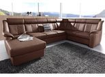 Wohnlandschaft SIT & MORE "Basel U-Form", braun (mokka), B:315cm H:98cm T:210cm, Luxus-Microfaser Altara Nubuck (100% Polyester);Kunstleder SOFTLUX;NaturLEDER (echtes Rindsleder), Sofas, Wohnlandschaft, wahlweise mit Relaxfunktion
