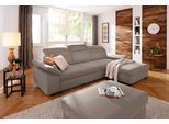 Ecksofa HOME AFFAIRE "Mauritius L-Form", grau (stahlgrau), B:287cm T:178cm, Struktur fein (100% Polyester);Luxus-Microfaser Lederoptik (100% Polyester);Soft clean (98% Polyester, 2% Polyamid), Sofas, Ecksofa, mit Kopfteil- und Armlehnverstellung, mit Bettfunktion und Bettkasten