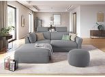 Ecksofa SIT & MORE "Cadabra L-Form", grau (hellgrau), B:243cm H:80cm T:198cm, Samtoptik (100% Polyester);Soft clean (98% Polyester, 2% Polyamid);Struktur fein (100% Polyester), Sofas, Ecksofa, Breite 243 cm, inklusive Sitztiefenverstellung