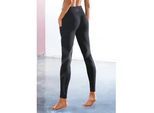 LASCANA ACTIVE Leggings, mit optischen Reflektorprint und Handytasche, Loungewear LASCANA ACTIVE schwarz 48/50