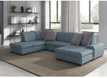 Wohnlandschaft SIT & MORE "Luxor U-Form", blau (hellblau), B:329cm H:82cm T:224cm, Luxus-Microfaser ALTARA NUBUCK (100% Polyester);Soft clean (98% Polyester, 2% Polyamid);Struktur fein (100% Polyester), Sofas, Wohnlandschaft, wahlweise mit Bettfunktion, Bettkasten und Kopfteilverstellung