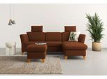 Ecksofa HOME AFFAIRE "Trelleborg L-Form", rosa (kupfer), B:249cm H:86cm T:162cm, 100% Polyester, Sofas, Ecksofa, Federkern-Polsterung, wahlweise mit Bettfunktion und Bettkasten