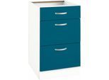 Unterschrank WIHO KÜCHEN "Flexi", blau (front: ozeanblau, korpus: weiß), B:50cm H:82cm T:57cm, Schränke, Unterschrank, Breite 50 cm