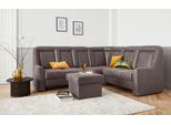 Ecksofa SIT & MORE "Melissa L-Form", grau (anthrazit), B:257cm T:217cm, 100% Polyester, Sofas, Ecksofa, klassisches Polsterprogramm, wahlweise Bettfunktion und Schubkasten