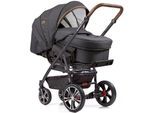 Kombi-Kinderwagen GESSLEIN "F4 Air+, schwarz/tabak, anthrazit", Baby, schwarz (schwarz, tabak, anthrazit), Kinderwagen, mit Tragetasche C2 Compact und Babyschalenadapter