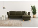 Ecksofa HOME AFFAIRE "Trelleborg L-Form", grün (olive), B:249cm H:86cm T:162cm, 100% Polyester, Sofas, Ecksofa, Federkern-Polsterung, wahlweise mit Bettfunktion und Bettkasten