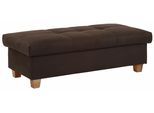 Hocker HOME AFFAIRE "Lyla", braun (schwarzbraun), B:131cm H:42cm T:61cm, Luxus-Microfaser (100% Polyester);Microfaser PRIMABELLE (100% Polyester);Struktur fein (100% Polyester), Hocker, Hocker, mit Stauraum, Breite 131 cm