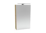 Spiegelschrank FACKELMANN "SBC", beige (sandeiche, beige, braun), B:40cm H:68cm T:15,3cm, Glas, Schränke, Spiegelschrank, für das Gästebad, Schalter und Steckdose, Breite 40cm, Anschlag links