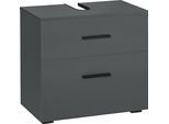 INOSIGN Waschbeckenunterschrank »Skara«, mit Klappe und Schubkasten, schwarze Griffe, Breite 60 cm, Höhe 55 cm