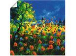 Artland Poster »Blaue und rote Mohnblumen«, Blumen, (1 St.), als Alubild, Leinwandbild, Wandaufkleber oder Poster in versch....