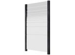 Zaun STAKET PRO, grau (anthrazit), Pfosten: 2 Stk., Aluminium, Glas, Zaunelemente, Glaszaun, Gesamtlänge: 1,14 m, 2 Pfosten