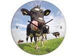 Artland Wanduhr »Holstein-Kuh mit gewaltiger Zunge«, wahlweise mit Quarz- oder Funkuhrwerk, lautlos ohne Tickgeräusche