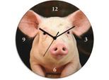Artland Wanduhr »Vorwitziges Schwein«, wahlweise mit Quarz- oder Funkuhrwerk, lautlos ohne Tickgeräusche