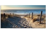 Artland Glasbild »Weg zum Nordseestrand Sonnenuntergang«, Strand, (1 St.), in verschiedenen Grössen