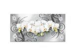 Artland Wandbild »weiße Orchideen auf Ornamenten«, Blumenbilder, (1 St.), als Alubild, Outdoorbild, Leinwandbild, Poster, Wandaufkleber Artland grau