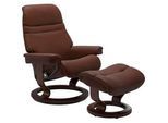 Stressless® Relaxsessel »Sunrise«, (Set, Relaxsessel mit Hocker), mit Classic Base, Größe S, Gestell Braun Stressless® malt brown BATICK