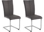 Home affaire Freischwinger »Alex«, (Set), 2 St., Microfaser 2, Stuhl belastbar bis 120 Kg, Gestell im Chrom-Look