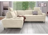 Ecksofa SIT & MORE "Pablo L-Form", beige (creme), B:233cm H:78cm T:196cm, Struktur fein (100% Polyester);Struktur (100% Polyester), Sofas, Ecksofa, wahlweise mit Bettfunktion
